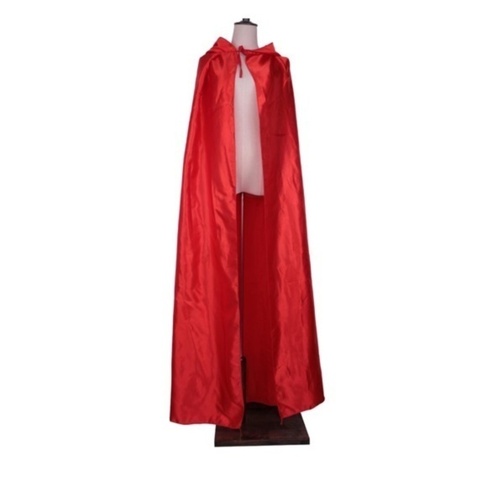 Adult Red Hooded Halloween Costume Gothic Devil Cloak Medieval cape size large